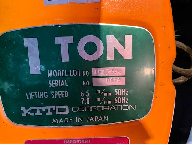 Kito ef2-596 ketting takel - afbeelding 6 van  6