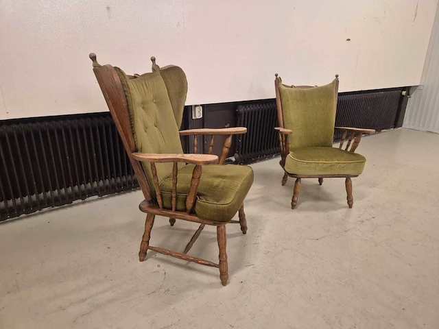 Klassieke - vintage - fauteuils - arm chair (2x) - afbeelding 2 van  8