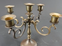 Klassieke brons/messing vijfarmige messing kandelaar