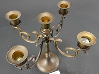 Klassieke brons/messing vijfarmige messing kandelaar - afbeelding 3 van  5
