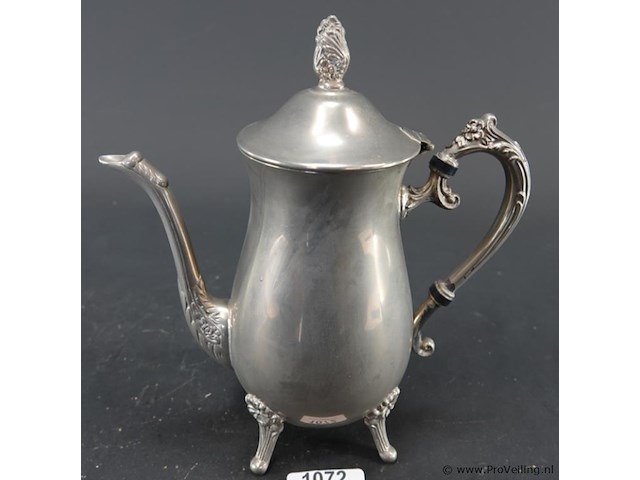 Klassieke tinnen koffie pot - afbeelding 1 van  5