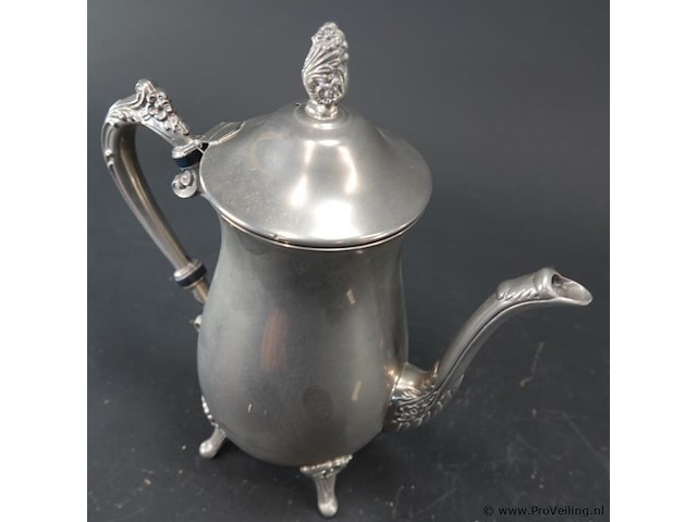 Klassieke tinnen koffie pot - afbeelding 3 van  5