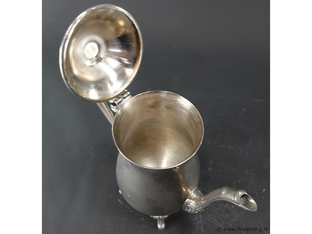 Klassieke tinnen koffie pot - afbeelding 4 van  5