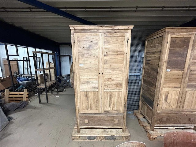 Kledingkast oud eiken 205x61x61cm - afbeelding 1 van  4