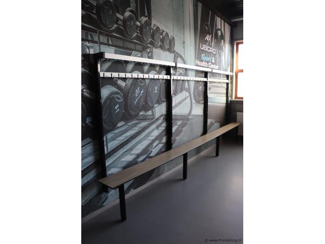 Kleedkamerbank met kapstok - 410x39x175cm - afbeelding 1 van  5
