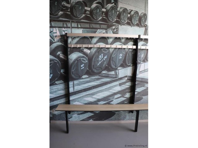 Kleedkamerbank met kapstok - 410x39x175cm - afbeelding 2 van  5