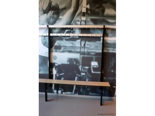 Kleedkamerbank met kapstok - 410x40x175cm - afbeelding 2 van  4