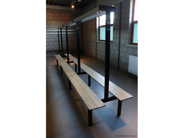 Kleedkamerbank met kapstok - 450x74x175cm - afbeelding 1 van  5