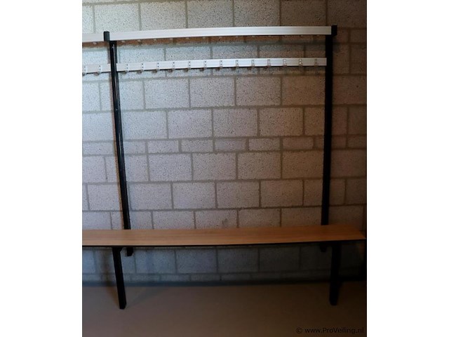 Kleedkamerbank met kapstok - 585x40x175cm - afbeelding 2 van  5