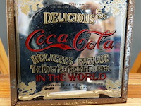 Kleine coca-cola reclame spiegel in metalen lijst