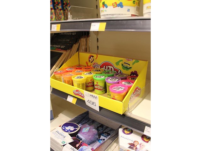 Kleipotjes play doh in diverse kleuren, 16 stuks in schap. - afbeelding 2 van  2