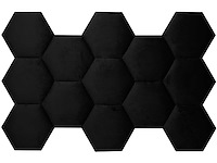Klimex - luxury velvet textile hexagon black - wandbekleding - afbeelding 4 van  6