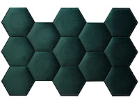 Klimex - luxury velvet textile hexagon green - wandbekleding - afbeelding 4 van  6