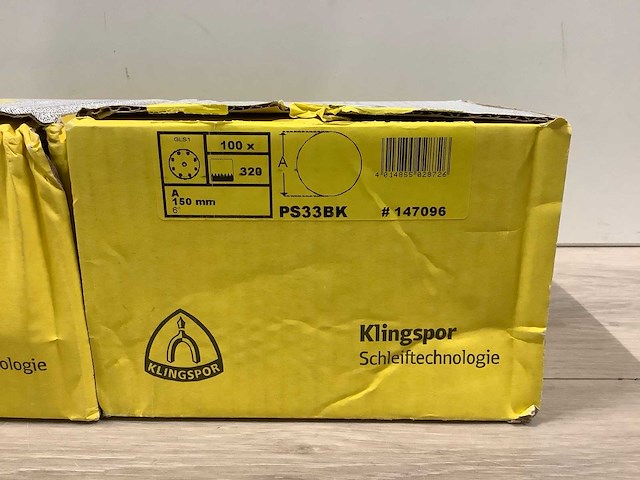 Klingspor ps 33 bk - 150mm - k320 - schuurschijven (200x) - afbeelding 2 van  2
