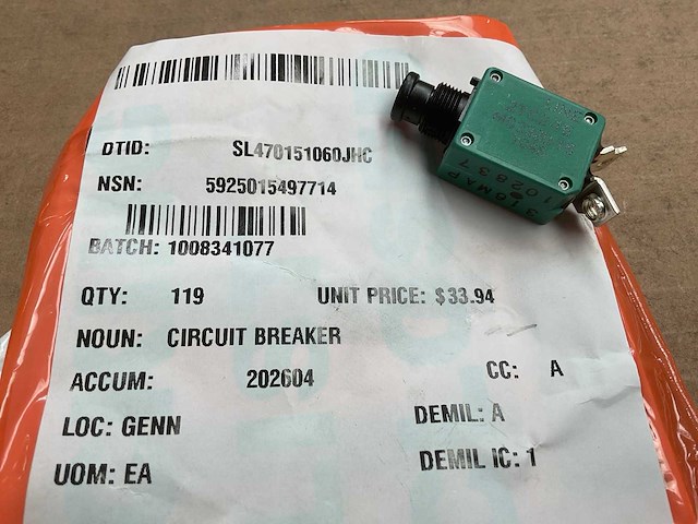 Klixon circuit breaker (119x) - afbeelding 1 van  5