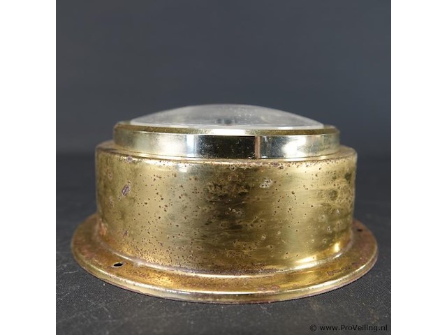 Klok in koperen montuur - afbeelding 4 van  5