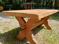 Kloostertafel massief eiken, ca 1950 - afbeelding 1 van  7