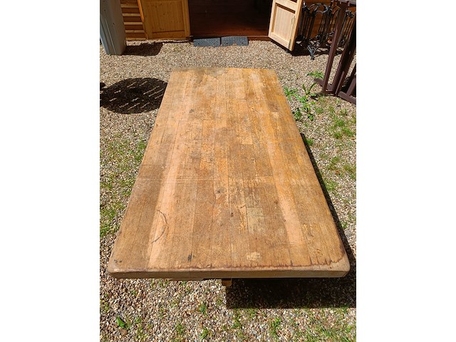 Kloostertafel massief eiken, ca 1950 - afbeelding 2 van  7