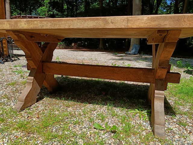 Kloostertafel massief eiken, ca 1950 - afbeelding 3 van  7