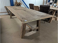 Kloostertafel oud eiken 250x100cm - afbeelding 1 van  2
