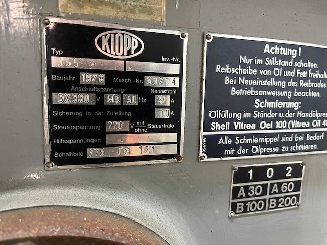 Klopp 355 metaalschaafmachine diverse metaalbewerkingen - afbeelding 4 van  4