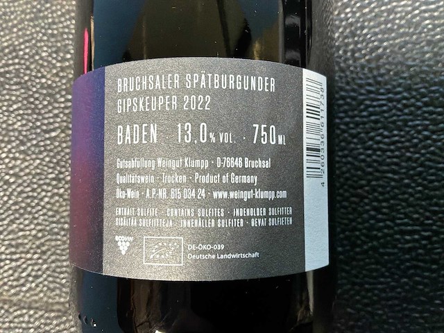 Klumpp spätburgunder rode wijn 2022 (6x) - afbeelding 3 van  3