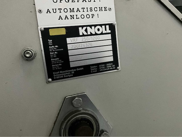 Knoll vrf 250/1200 koelvloeistoffiltermachine - afbeelding 6 van  10