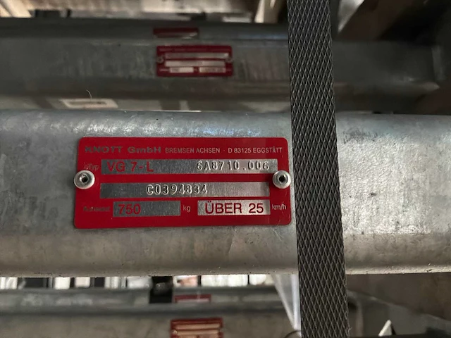 Knott vg-7-l aanhanger torsie as ongeremd (4x) - afbeelding 2 van  3
