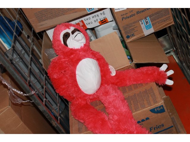 Knuffel aap rood 3 stuks - afbeelding 1 van  3