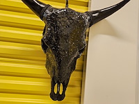 Koeienschedel decoratief, glaswerk, zwart - afbeelding 1 van  4