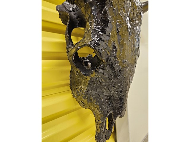 Koeienschedel decoratief, glaswerk, zwart - afbeelding 2 van  4
