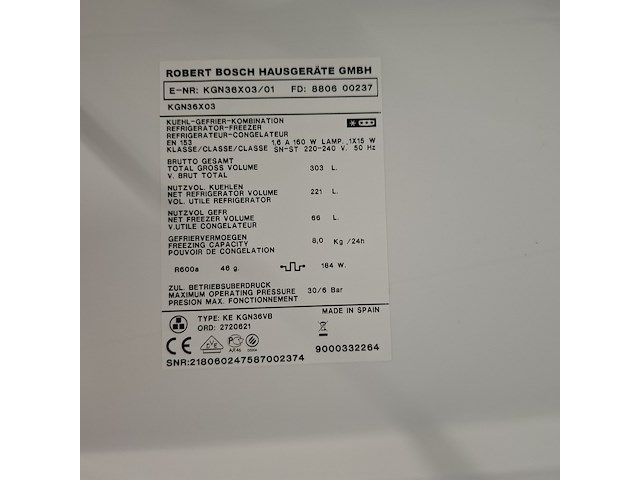 Koel- vriescombinatie, bosch, kgn36x03 | nofrost - afbeelding 9 van  11