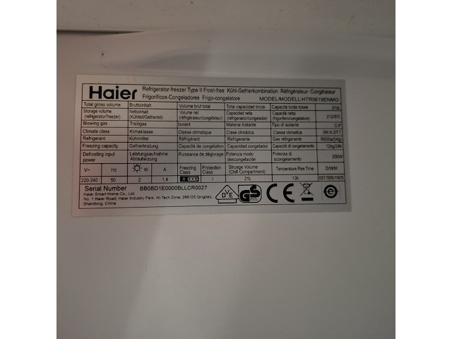 Koel- vriescombinatie demo, haier, nofrost a+++, grijs / chroom - afbeelding 7 van  11