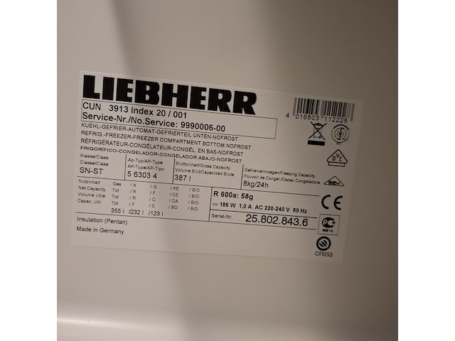 Koel- vriescombinatie, liebherr, cvn3913 - nofrost a++ - afbeelding 8 van  9