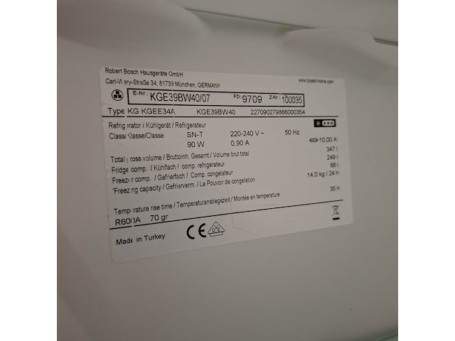 Koel vries combinatie, bosch a+++, kge39bw40, 2023 - afbeelding 9 van  9