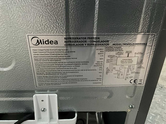 Koel-vries combinatie midea mb468a2 koelkast - afbeelding 9 van  9