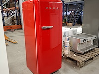 Koel vries combinatie retro, smeg, vab28rr, rood