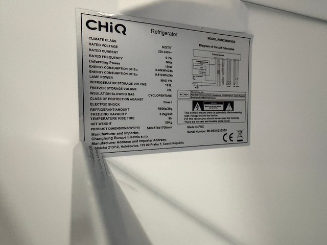 Koel-vriescombinatie 231 liter, chiq, fbm228ne4de - afbeelding 3 van  3