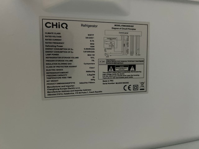 Koel-vriescombinatie 231 liter, chiq, fbm228ne4de - afbeelding 5 van  6