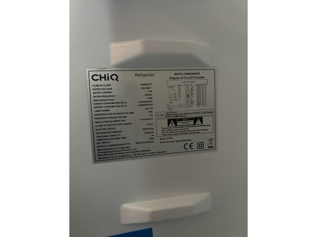 Koel-vriescombinatie 250 liter chiq, cbm250nebd - afbeelding 12 van  12