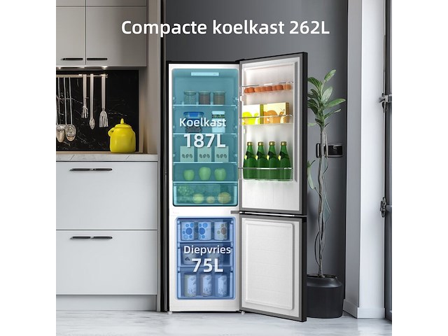 Koel-vriescombinatie 262 liter chiq, cbm260lc - afbeelding 2 van  6