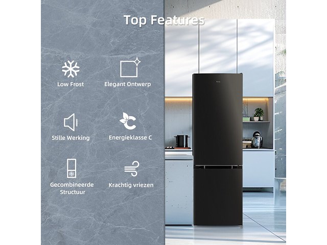 Koel-vriescombinatie 262 liter chiq, cbm260lc - afbeelding 3 van  6