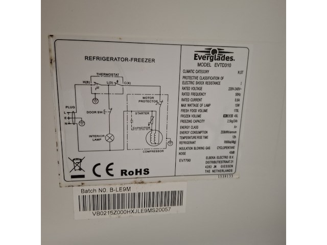 Koelkast met vriesvak, evtd310, wit - afbeelding 8 van  8
