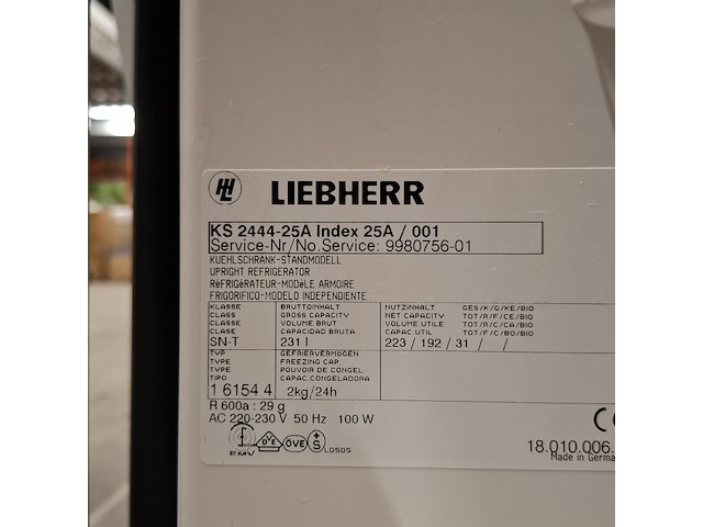 Koelkast met vriesvak, liebherr, ks 2444-25a - a+ - afbeelding 10 van  10