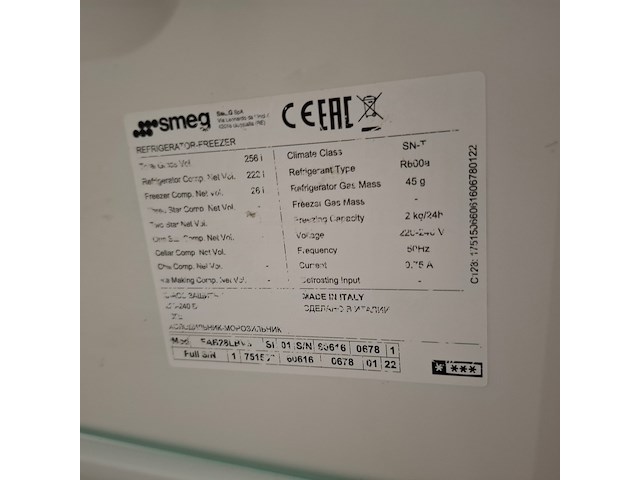 Koelkast met vriesvak, smeg a++, fab28lbvs, zwart - afbeelding 9 van  9
