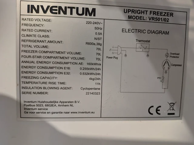 Koelkast met vriezer inventum, ok - afbeelding 8 van  8