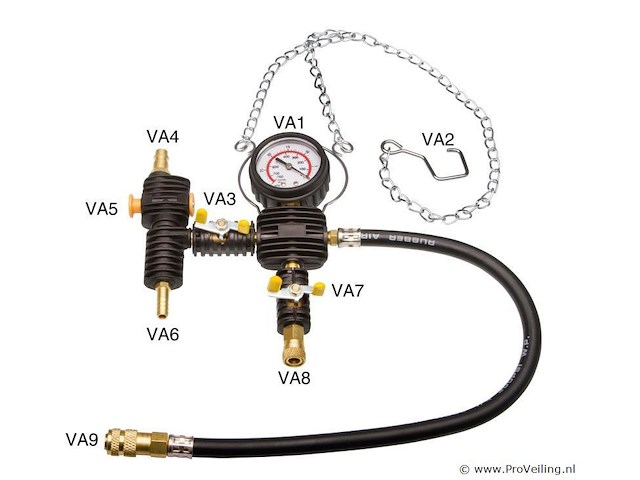 Koelsysteemtester / druktester - 28-delige set - incl. koffer - afbeelding 3 van  8