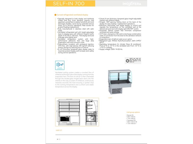 Koelvitrine, inoxfera, vvr7-ct-4, rvs / glas, 2024 - afbeelding 3 van  4