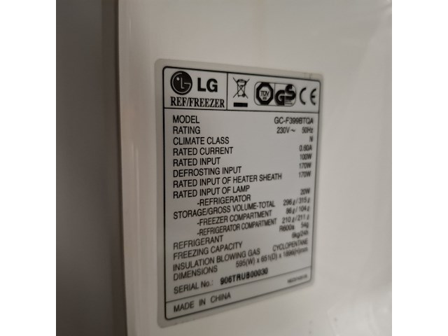 Koelvries combinatie a++, lg no frost, gcf399btqa, grijs / chroom - afbeelding 6 van  6