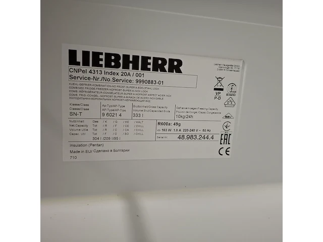 Koel/vries combinatie, liebherr a++, cnpel4313, grijs / chroom - afbeelding 8 van  10